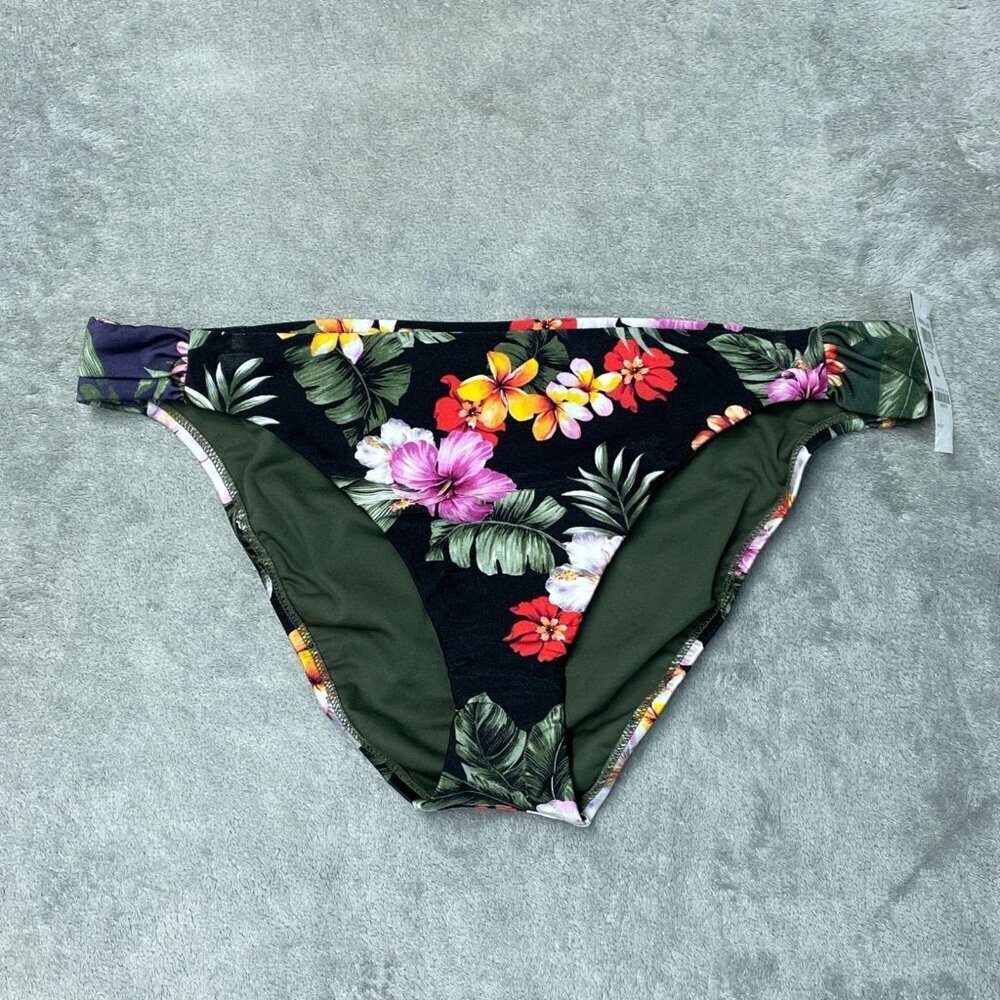 Bar III Women's XL Floral Bikini Bottom Tropical Multi Nylon Spandex K1274